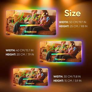 Miroir LED néon personnalisé avec nom, texte/logo, multicolore, à fixer au mur, veilleuse pour chambre, bar, mariage, bâtiments, maison - Product Image 6