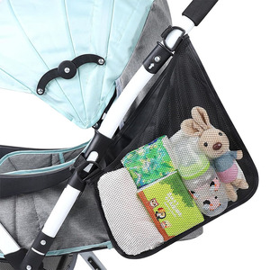 Organizador de malla para cochecito con correa lateral, bolsa colgante de almacenamiento ajustable para manillar, accesorios para cochecito - Product Image 1