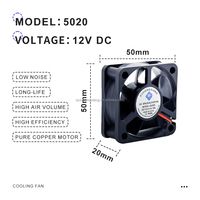 5020 50*50*20MM Humidificateurs Ventilateurs Haute Vitesse 12v 5v Brushless Mini Dc Ventilateur De Refroidissement 20mm
