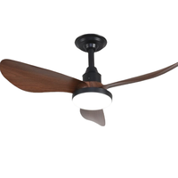Ventilateur de plafond LED moderne avec lumière, 3 vitesses, silencieux, 3 pales, corps en ABS, télécommande, pour usage domestique dans la chambre à coucher