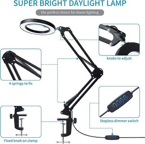 <span class=keywords><strong>Lampe</strong></span> de table spécifique au salon LED <span class=keywords><strong>Loupe</strong></span> réglable pour <span class=keywords><strong>manucure</strong></span>, tatouage des sourcils et extensions de cils - Product Image 5