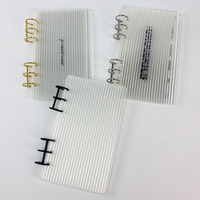 Neues DIY-Ringbuch mit Loseblatt-System, wasserdicht, Goldfarbener Metallring, Linierte Innenseiten, A6-Ordner, 6-Ring-Klarsicht-Binder, Notizbuchhülle aus Acryl