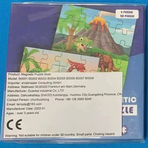 Puzzles magnétiques <span class=keywords><strong>Dinosaures</strong></span> Casse-tête en bois Livre pour les tout-petits Jeux de voyage et jouets de voyage Garçons et filles - Product Image 2