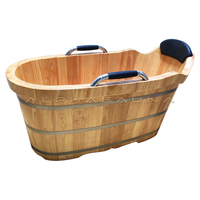 Baignoire autoportante en bois de 110 cm/120 cm/130 cm/140 cm, baignoire portable pour une personne, bain à remous