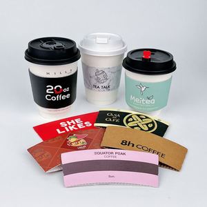 Hot Sale Custom logo Hot Cold Drink Boba Tea <b>Cup</b> Coffee <b>Cup</b> Corrugated Paper Sleeve Cardboard Paper Sleeves - Product Image 4