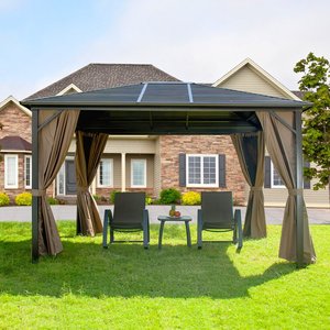 <span class=keywords><strong>Danda</strong></span> 12 'X 10' Hardtop in alluminio Pergola da esterno in acciaio verniciato a polvere patii Gazebo a baldacchino singolo in policarbonato - Product Image 6