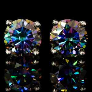 Boucles d'oreilles clous tendance unisexe, plaqué or 18 carats, Moissanite VVS 0,5 ct 1 ct, sertissage griffe, test diamant positif, cadeau pour fête et mariage - Product Image 2