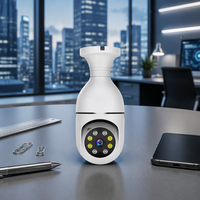 Nouvelle caméra de sécurité intérieure WiFi IP en forme d'ampoule, communication bidirectionnelle, détection de mouvement, CMOS, carte mémoire, caméra de surveillance domestique, vente en gros