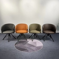 Fauteuil pivotant moderne 8091 en cuir PU, fauteuil de détente, canapé individuel rotatif pour salon, bureau