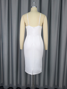 AOMEI 2025 Fleur crayon blanc dos nu licou à volants femmes Club robes Sexy Spaghetti sangle mariage <span class=keywords><strong>robe</strong></span> de <span class=keywords><strong>demoiselle</strong></span> <span class=keywords><strong>d</strong></span>'<span class=keywords><strong>honneur</strong></span> - Product Image 6