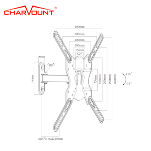 Charmount chuyển động đầy đủ TV Wall <span class=keywords><strong>Mount</strong></span> chủ <span class=keywords><strong>cantilever</strong></span> xoay nghiêng TV núi cho Max Vesa 400x400 mét cài đặt dễ dàng 26 ''55'' <span class=keywords><strong>LCD</strong></span> TV - Product Image 2