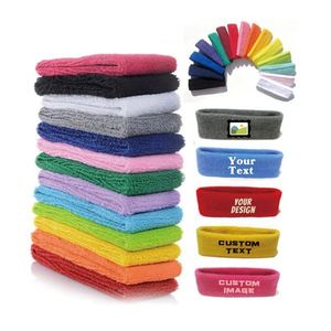 Bandeau de poignet en tissu éponge doux tricoté, personnalisable avec logo, pour le sport et l'exercice, en gros, recyclable, personnalisable avec lettres - Product Image 1