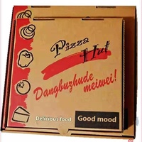 Boîte à pizza carrée personnalisée en carton ondulé épais, imprimée avec motif couleur sur carton blanc, recyclable, pour emballage alimentaire à emporter, protection UV