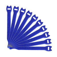 Attaches-câbles auto-adhésifs en nylon bleu écologique 12x250mm, adhésif puissant, imperméables, double face, avec boucle arrière, pour la maison et le bureau