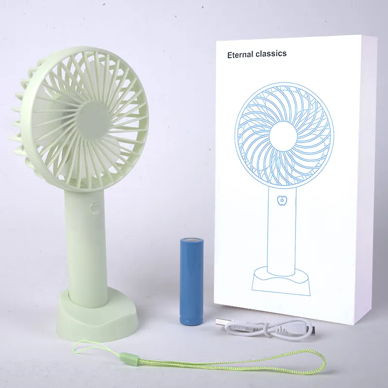 Mini ventilador elétrico portátil, alta qualidade, ultra fina, 3 velocidades, recarregável, mão