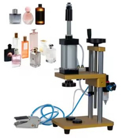 Hoog rendement semi-automatische parfumfles- en wijnflesafsluitmachine, spuitmond pers aluminium ringdop krimpmachine