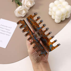 Yuxi jepit rambut cakar hiu asetat kebesaran Retro 11.5cm cakar rambut aksesoris gaya rambut persegi panjang minimalis jepit rambut geometris untuk anak perempuan - Product Image 3