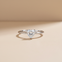 Moissanite S925 argent sterling 1-2 carat coeur amour bague pour dames bijoux de mariage classique avec placage rhodium par marque