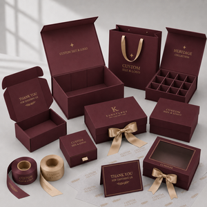 Boîte Cadeau Rigide Pliante Magnétique Mate Bourgogne, 15 <span class=keywords><strong>Ans</strong></span> d'Expérience en Usine, Emballage de Luxe pour Vêtements de Mode - Product Image 4