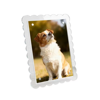 Cadre photo en acrylique transparent à bords ondulés haute définition pour la décoration de bureau/table, cadeaux pour la maison et le bureau, fabriqué en Chine