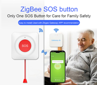 Bouton d'appel d'urgence intelligent Tuya WiFi Zigbee SOS, grand bouton rouge en plastique, message gratuit, application Smartlife, alarme pour personnes âgées, 2 piles AAA