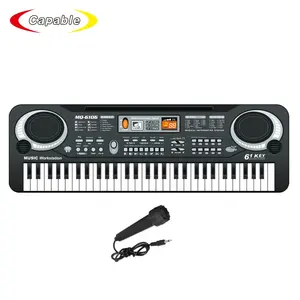 Simulasi 61 Tombol Bandstand Keyboard Piano Organ Elektronik dengan Mikrofon