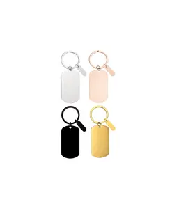 Ywganggu Stainless Steel Key Chain Custom Holiday Gift Multi-color Tag Small Long Metal Blanks For Laser Engraving Key Chain