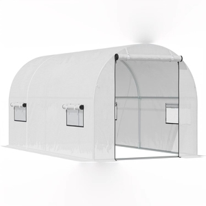 Invernadero de túnel sin llamar blanco fácil de usar Invernadero de jardín de fácil montaje con puertas Ventanas para <span class=keywords><strong>hierbas</strong></span> - Product Image 1