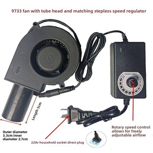9733 AC-betriebener Gebläseventilator für Grill, 220V, großes Luftvolumen, Turbo-Zentrifugalventilator mit Drehzahlregelung, 12V, kleiner Haushaltsventilator für Holzöfen - Product Image 5