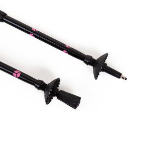 Bâton de randonnée pliable en fibre de carbone, 3 sections réglables, verrouillage rapide, embout en caoutchouc, poignée en EVA, style tendance pour la randonnée en plein air - Product Image 4