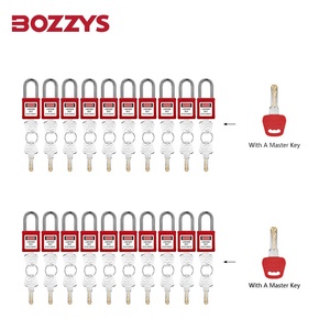Manille en acier de 38mm 20 cadenas rouges de verrouillage de sécurité avec clés cadenas de verrouillage de porte en plastique - Product Image 6