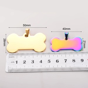 Pendentif d'identification en forme d'os pour animaux de compagnie, accessoires en acier pour collier de chien et chat, bijoux personnalisés, décoration de collier, ne se décolore pas - Product Image 4