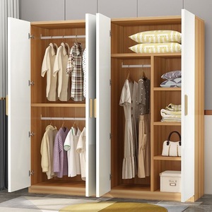 Armoire de Rangement à Double Porte en Bois Massif pour Chambre à Coucher, Idéale pour Petits Appartements, Montage Facile, Utilisation en Location - Product Image 1