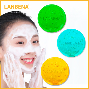 LANBENA <span class=keywords><strong>de</strong></span> árbol <span class=keywords><strong>de</strong></span> té <span class=keywords><strong>de</strong></span> oro <span class=keywords><strong>de</strong></span> 24K <span class=keywords><strong>de</strong></span> aceite <span class=keywords><strong>esencial</strong></span> ácido hialurónico facial jabón hecho a mano 3 piezas - Product Image 3