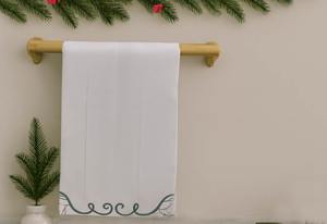 Blue Line Linen Guest <b>Towel</b>, Minimalist Striped Decorative <b>Hand</b> <b>Towel</b>, Linen Cotton Blend, Soft Absorbent Bathroom <b>Kitchen</b> <b>Towel</b> - Product Image 2