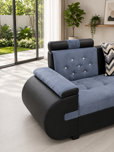 Opulent Luxury Sectional Lounge Seating Arrangement with Side Table and Solid <b>Wood</b> <b>Frame</b> for Living Room - Product Image 1