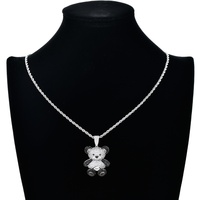 Collier unisexe Hip Hop avec pendentif animal Ours Panda brillant et micro-incrusté de zircon