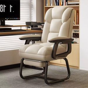 Modern Leather <b>Computer</b> <b>Office</b> Chair Comfortable Sedentary Backrest Multi-Function for Home <b>Office</b> Bedroom & Hotel Use - Product Image 1