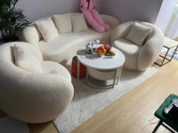 Petit fauteuil d'appoint Teddy Boucle, fauteuil de détente, fauteuil de salon moderne et luxueux, canapé simple pour le salon