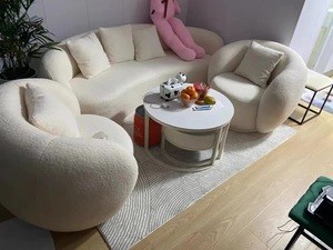 Poltrona Singola Moderna di Lusso in Tessuto Bouclé, Sedia Relax per <span class=keywords><strong>Soggiorno</strong></span> - Product Image 6