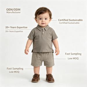 Ropa de Bebé Personalizada, Camiseta <span class=keywords><strong>Polo</strong></span> de Manga Corta de Algodón, Cuello Clásico, Tops para Bebés y Niños Pequeños - Product Image 1