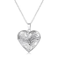 Collier Pendentif en Acier Inoxydable Plaqué Or 18K, Motif Rétro Européen Créatif, Cœur Pêche, Cadre Photo Amour, Cadeau Unisexe DIY