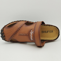 Sandales en Cuir Classiques pour Hommes, Chaussures de Plage d'Été Souples et Antidérapantes, Grande Taille 48, Faites à la Main