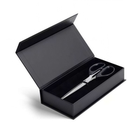 Boîte d'accessoires en papier noir personnalisée de qualité supérieure pour bougie coulissante, coupe-mèche rigide, ciseaux à cheveux, emballage de lamination brillante, cadeau