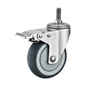 75mm 100mm 125mm Edelstahl-Gewindes tiel rollen Standard TPR Lenk rollen Handwagen Anti-Rost-Rollen - Product Image 4