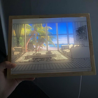 Nouveau bureau Led Art peinture lampe décoration de la maison Dimmable illuminé 3 Modes d'éclairage cadre lumière peinture pour cadeau