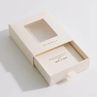 Boîte d'emballage de bijoux en gros, personnalisée, de luxe, avec logo en feuille d'or, pour colliers, en papier, encre de soja, populaire pour pierres précieuses