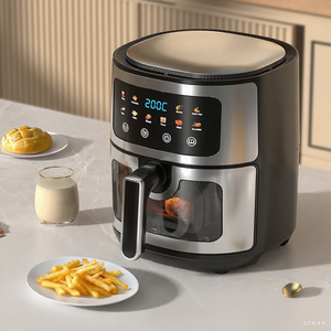 Friteuse à <span class=keywords><strong>air</strong></span> intelligente multifonctionnelle de 8 litres personnalisée OEM Carré numérique sans huile en acier inoxydable visible à porte française de haute qualité - Product Image 5