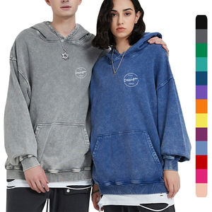 Jersey personalizado Vintage desgastado 400 GSM French Terry Unisex joven adolescente venta al por mayor sudaderas con capucha personalizables Unisex - Product Image 1