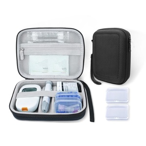 Étui rigide pour lecteur <span class=keywords><strong>de</strong></span> glycémie, bandelettes <span class=keywords><strong>de</strong></span> test <span class=keywords><strong>de</strong></span> glycémie, lancettes et dispositif <span class=keywords><strong>de</strong></span> ponction, sac <span class=keywords><strong>de</strong></span> transport - Product Image 1